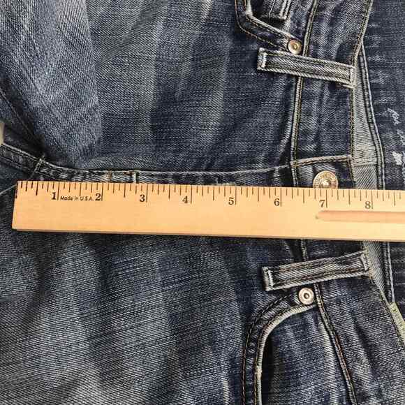 7 For All Mankind Crop Dojo Jean Womens 28 Blue Denim Straight Leg Stretch - Picture 11 of 12